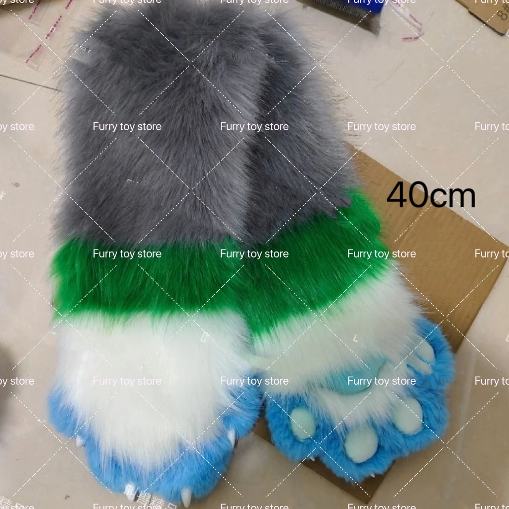 Furry Long Gloves Customization Kigurumi Fursuit Paws 1Pair Cartoon Furry Costume Paws Cosplay Costume Plash Kawai