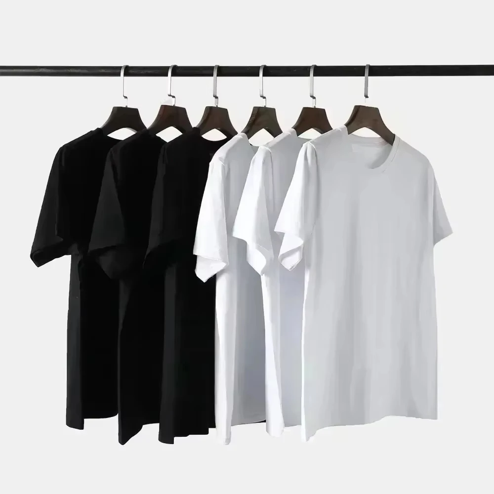 2025년 신상 고품질 남녀 공용 티셔츠 트렌디 프린트 티셔츠 면 티셔츠 대형 힙합 의류 패턴 반팔 상의