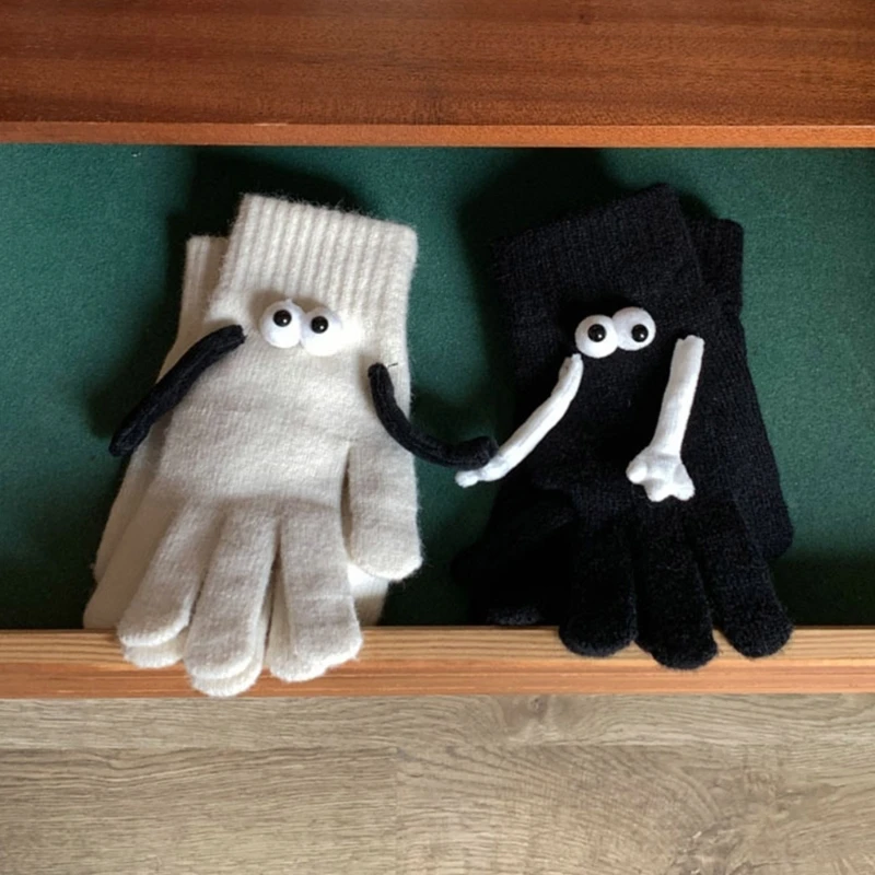 

Keep Warm Full Finger Gloves Couple Skiing Long Mitten with Hand Holding Design