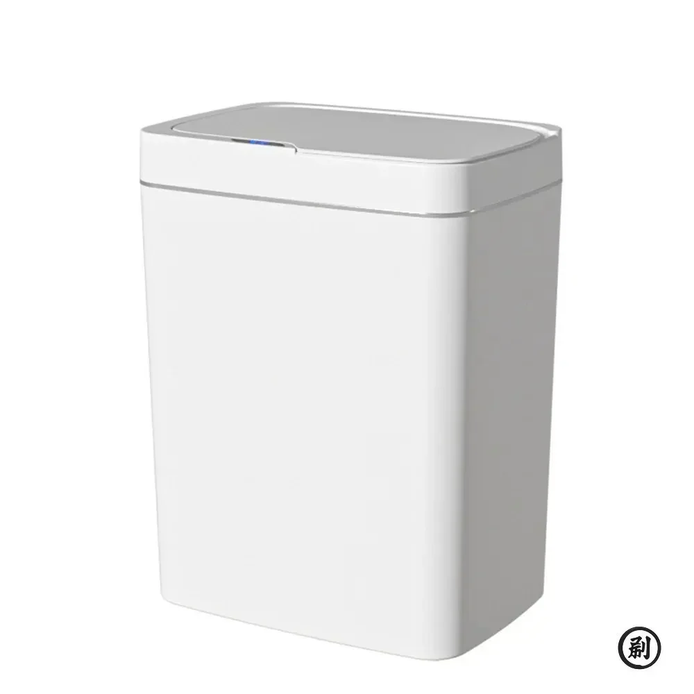 Trash Can Smart Bathroom Trash Can Automatic Bagging Electronic Trash Can White Touchless Narrow Smart Sensor Garbage Bin Home 15L
