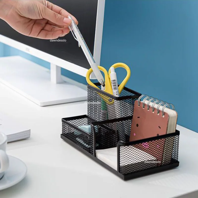 Stationery Organizer Stationery Storage Box Capybara Pencil Case Stationery Pencil Bag Creative Metal Mesh Hollow Design Large Capacity