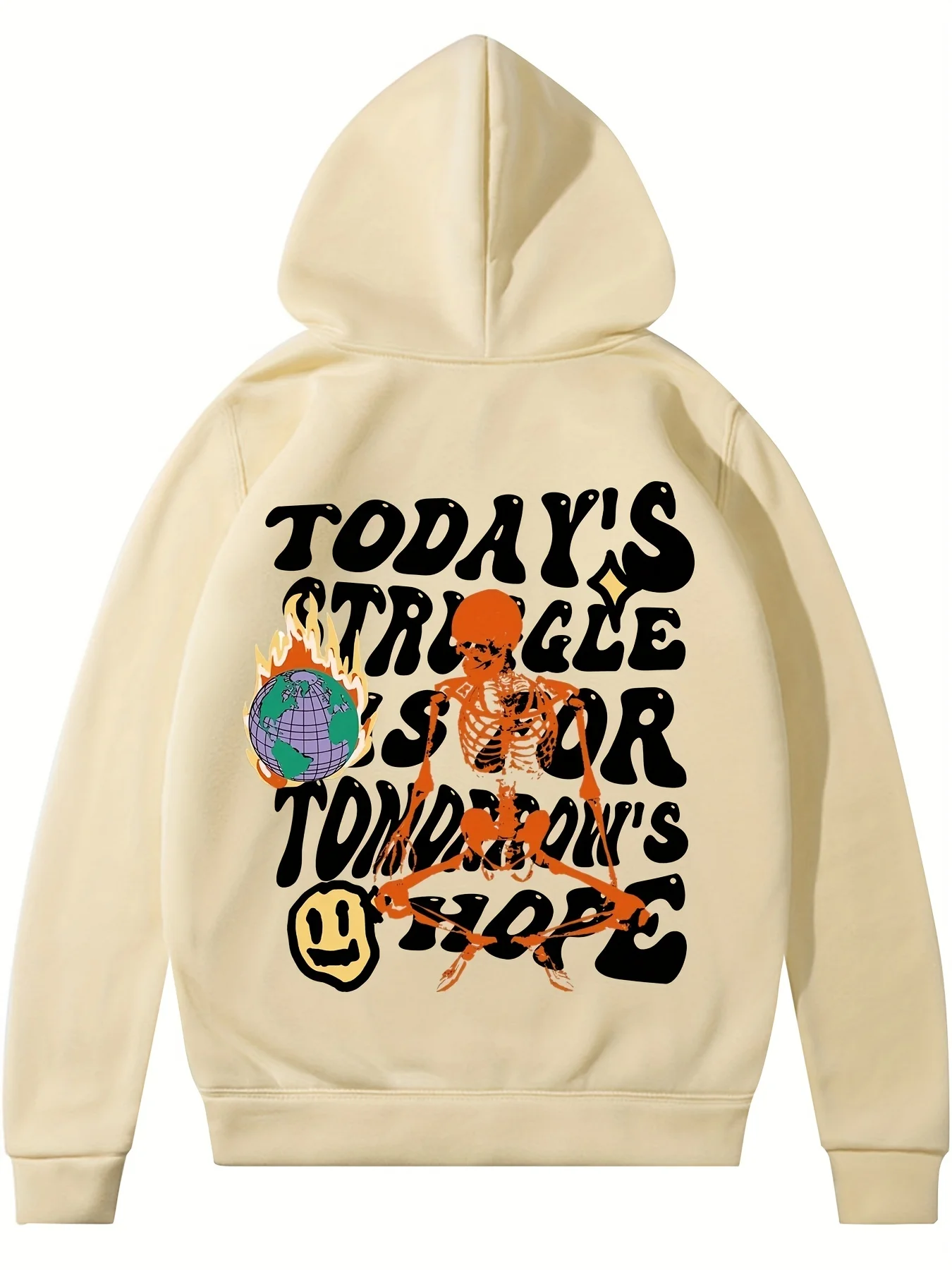 Men's hip hop skull letter printed pattern fashion casual loose super Dalian hoodie, youth outdoor street sweatshirt