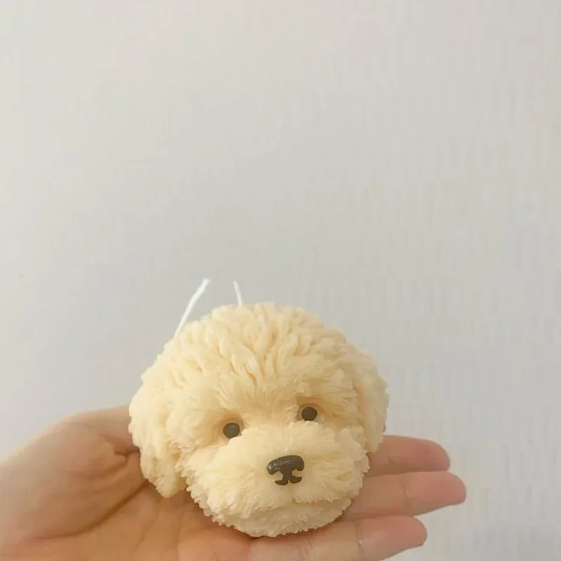 3D Teddy Dog Head Candle Silicone Mold DIY New Poodle Crafts Plaster Decoration Resin Soap Making Tool Handmade Candle Molds Kit