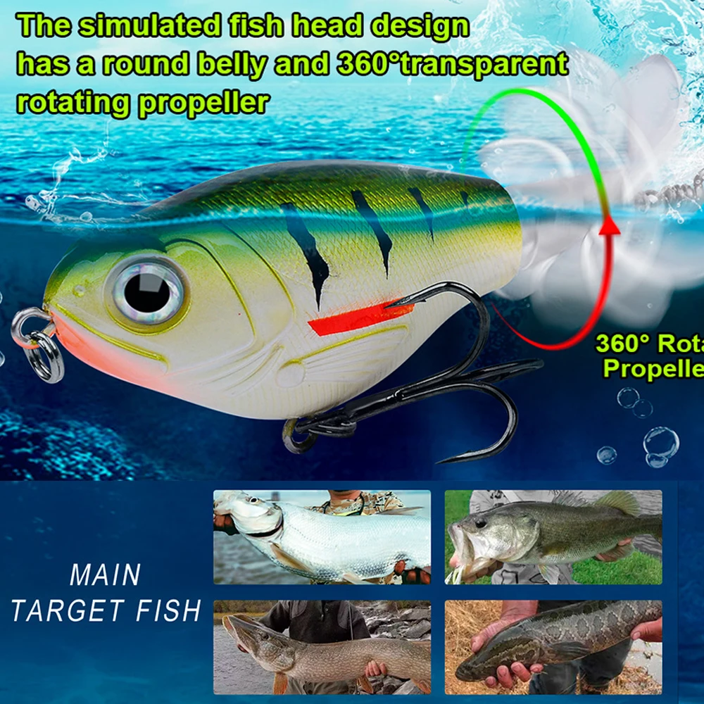 Topwater Whopper Plopper Fishing Lure 11.5g / 16g Trolling Catfish  Artificial Hard Bait with Soft Rotating Tail Fishing Tackle - AliExpress