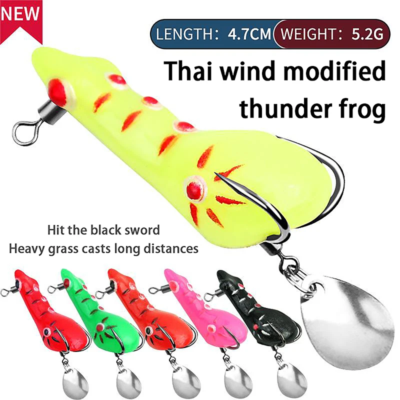 Thunder Frog 4.7Cm 5.2G Mini Doppio Gancio Thailandia Road Runner False Bait Paillettes Modificato Thunder Frog False Bait Fishing