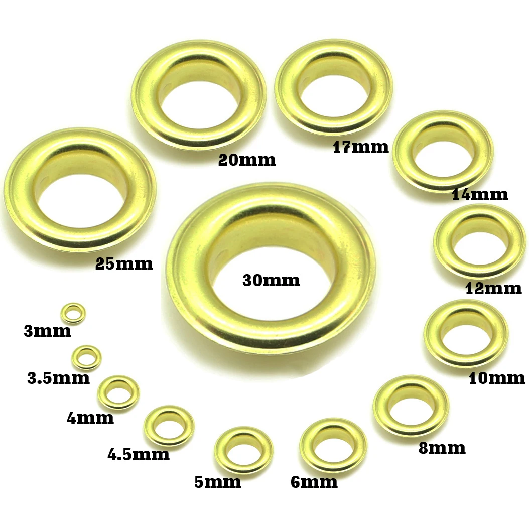 Eyelet Grommet Ring Screw Back Eyelets Metal Eyelet Buttons Glod Copper eyelets 3 3.5 4 4.5 5 6 8 10 12 14 17 18 20 25 30 40mm scrapbooking accessories Knitwear Jeans Apparel Bags Shoe