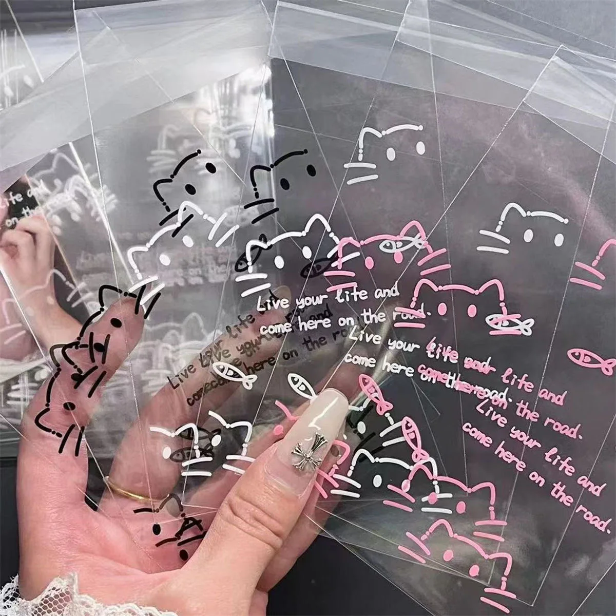Card Sleeves Clear Self-Adhesive Card Sleeves Collectible Photocards Anime Trading Cards K-POP Idol Gift Packaging OPP Plastic Bags