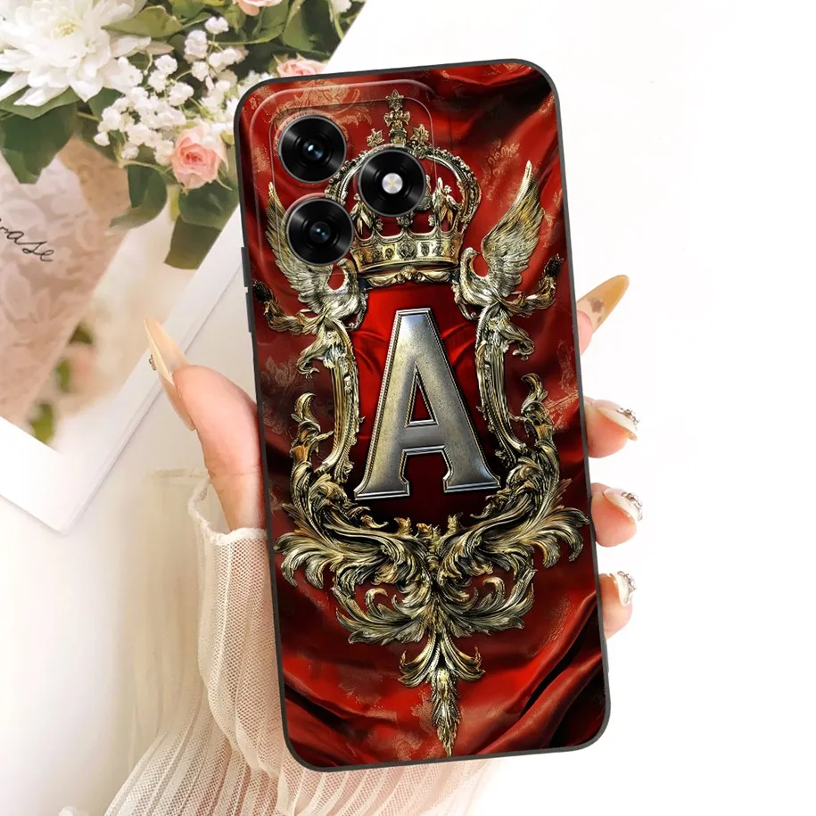 Retro Crown Letters Soft Silicone Lens Protective Phone Case Cover