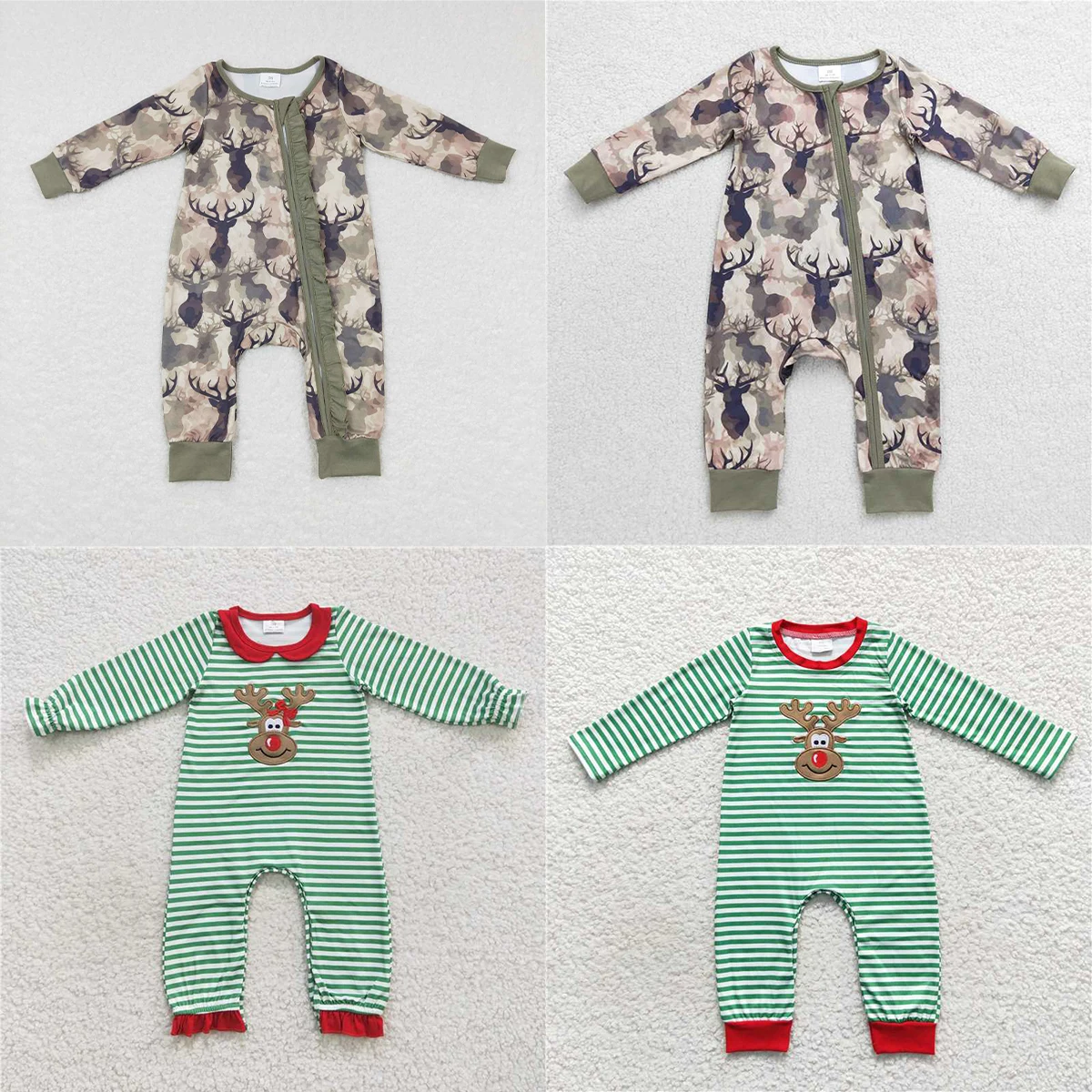 

Комбинезон с длинными рукавами для маленьких девочек, камуфляжный комбинезон с оленями, цельный комбинезон на молнии для новорожденных, комбинезон для охоты