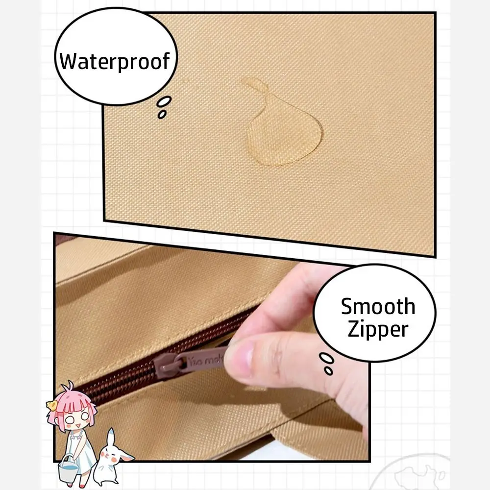 학생용 대용량 캔버스 아트 보관 가방, 5 겹 토트 학교 가방, 카피바라 A4 파일 가방