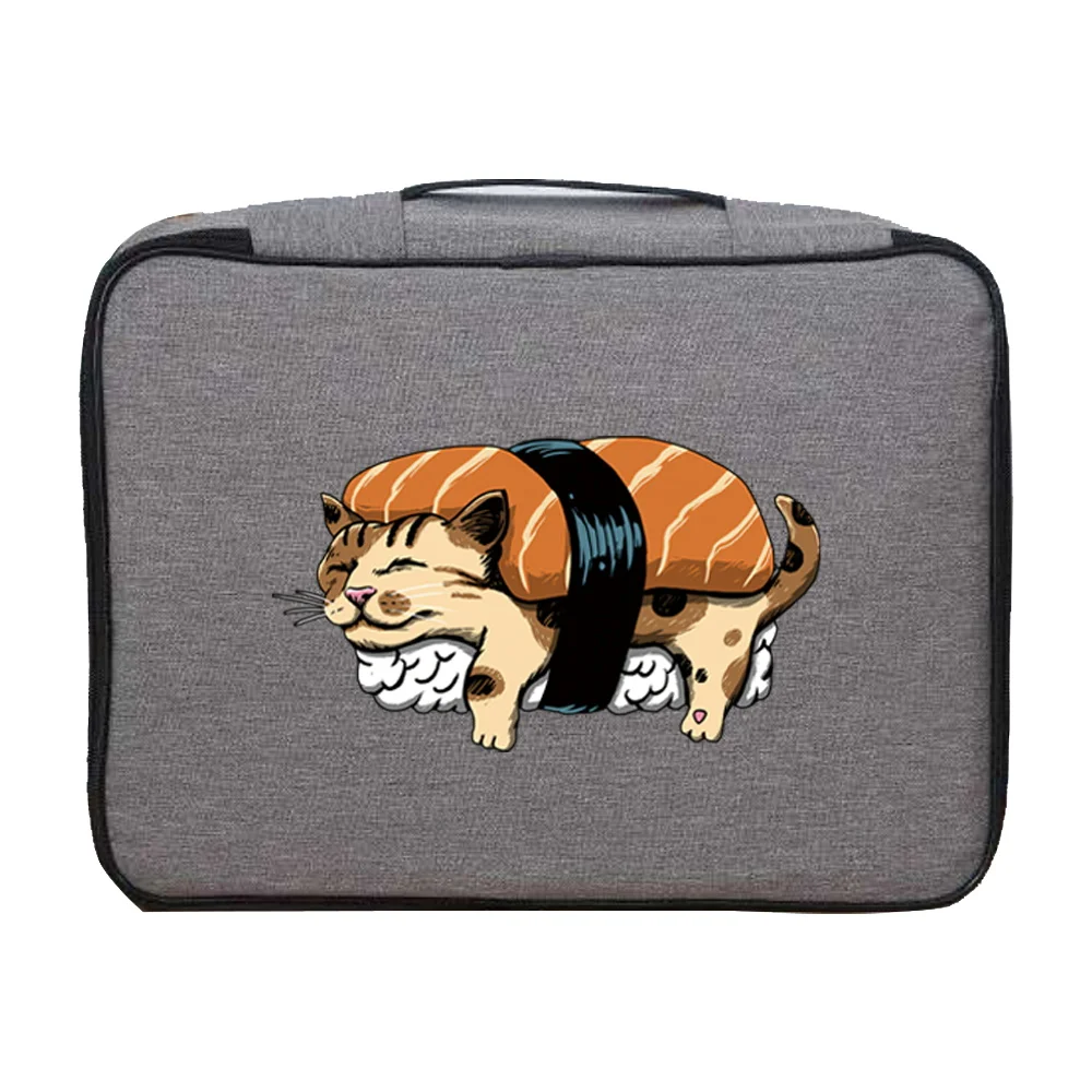 Handbag Men Business Storage Credentials Credit Card Briefcase Japan Cat Print Documents Organizer Travel File Lockbox Woman Bag