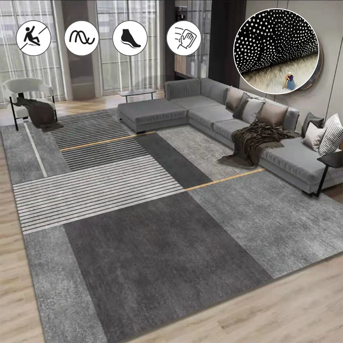 

Simple Modern Carpet Living Room Sofa Coffee Table Mat Luxury Bedroom Decor Home Soft Starter Mat Carpets for Bed Room Large Rug