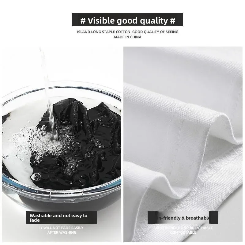 100% القطن الخالص تي شيرتات قصيرة الاكمام الرجال الصيف جديد النمط الأمريكي عادية فضفاض صالح الرجال قميص الجسم طاقم الرقبة