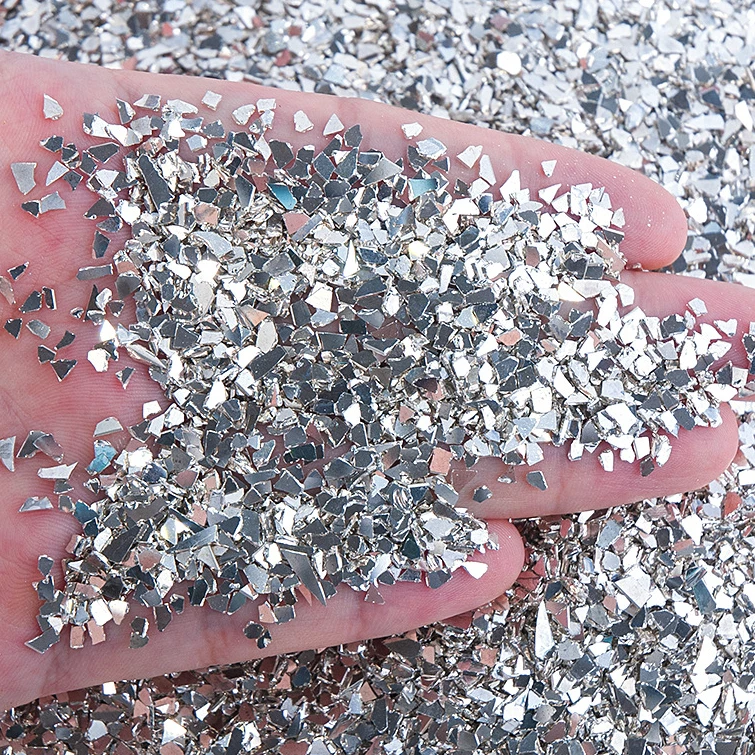 Crushed Glass for Crafts 2-4mm Irregular Glitter Metallic Stone