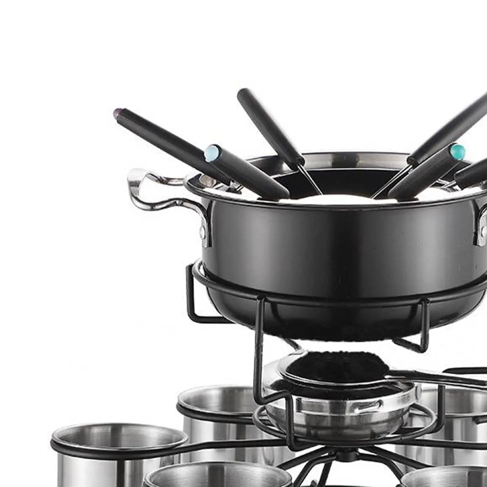 Fondue Pot Set Melting Maker Portable for Birthday Party Outside Picnic
