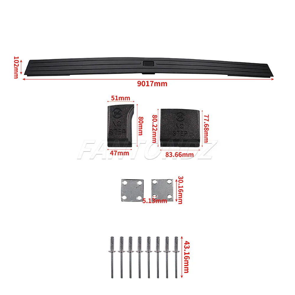 Tailgate Molding Cover With Flexible Step For 2015-2019 Ford F150 - Easy Install & Durable