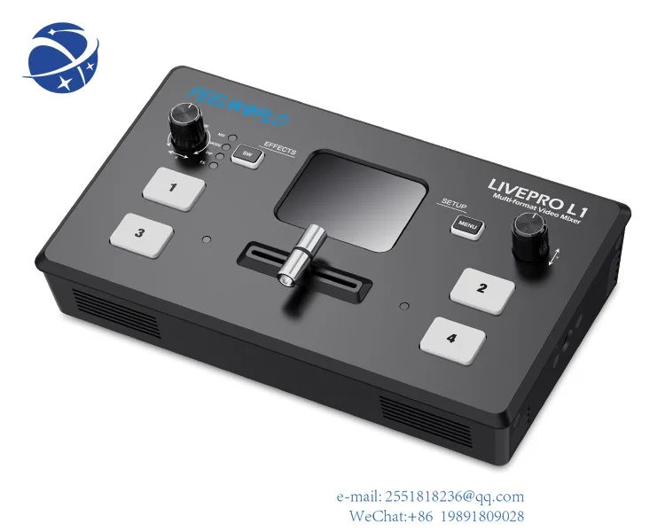 

YYHC FEELWORLD LIVEPRO L1 Multi-format Video Mixer Switcher 4 x HDMI inputs multi camera production USB3.0 live streaming