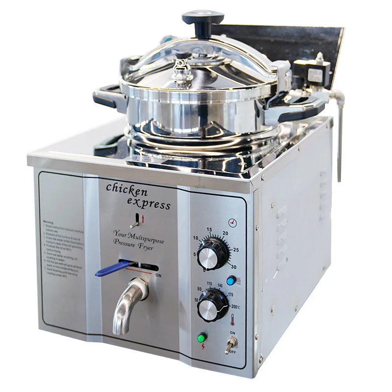 16L Electric Deep Fryer Commercial Pressure Cooking PanFrying Chicken Stainless Steel Equipment Multi-function Food Processor