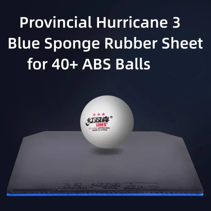 Table Tennis Rubber DHS Provincial Version Blue Sponge Hurricane 3 Table Tennis Rubber Sheet 38&deg; 39&deg; with 2.15mm 2.2mm Ping Pong Racket Coverings