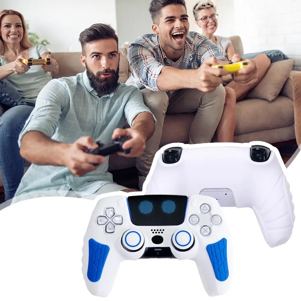 Astro bot alça de silicone capa protetora para ps5 com touchpad adesivo antiderrapante e à prova de suor para playstation5 alça capa