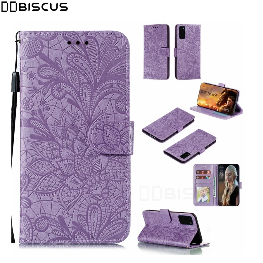 Lace Flower Flip Wallet Leather Phone Case Cover