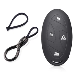 Premium Silicone Key Cover | Stylish Car Key Protector & Accessory with Chain (White BNT Ovalchain)