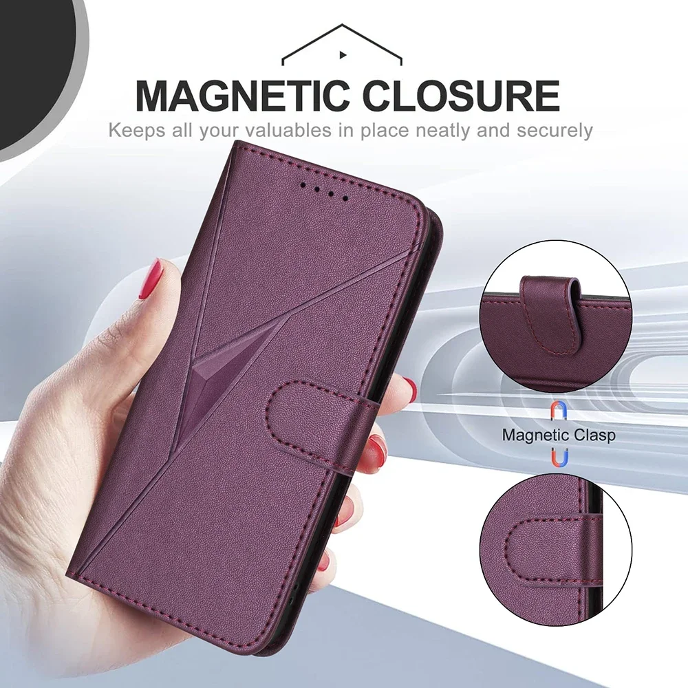 Elegant Leather Flip Wallet Case with Book-Style Card Slot and Phone Cover