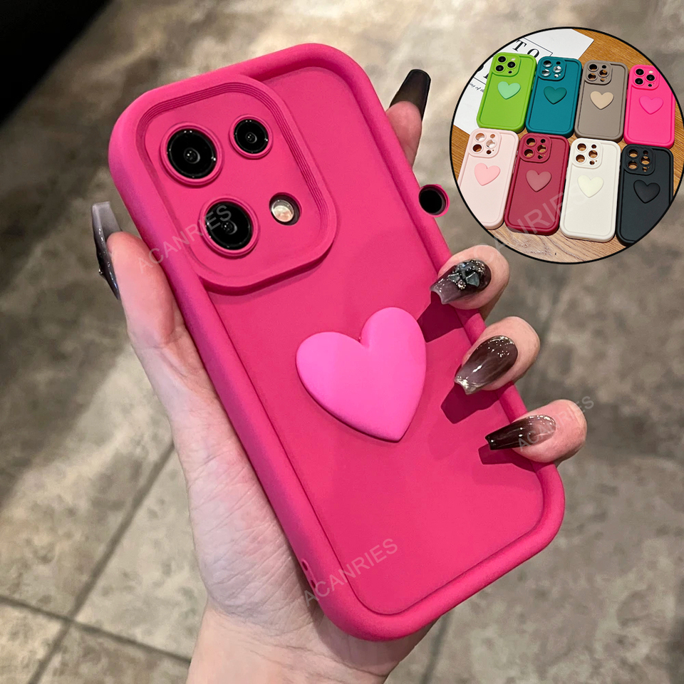 M 6 F 5 X6pro Cute Love Heart Matte Case For Xiaomi Mi Poco F6 M6 X6 X5 F5 Pro 5g 4g Shockproof Silicone Back Cover Poko M6pro