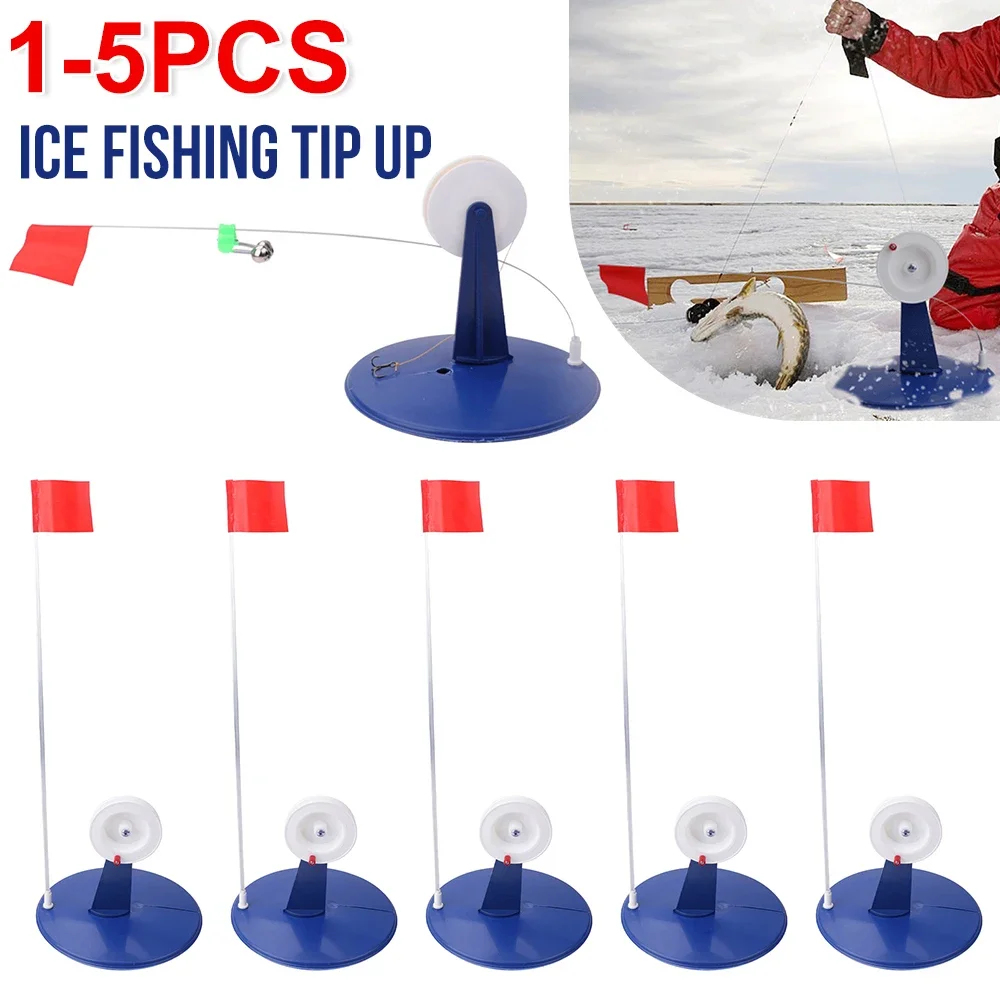 HeavyDutyIceFishingTipUpPortableWinterIceFishingRodTipUp