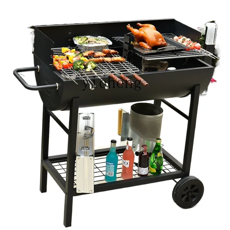 

ZC Outdoor Barbecue Grill Courtyard Barbecue Grill Outdoor Charcoal Oven Large BBQ
