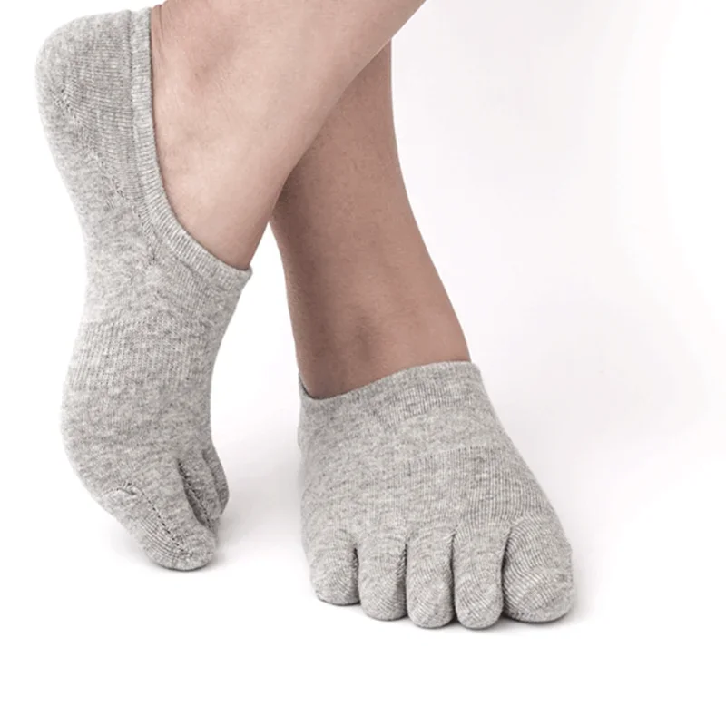 

Мужские хлопковые носки с пятью пальцами, дышащие нескользящие спортивные велосипедные носки до щиколотки