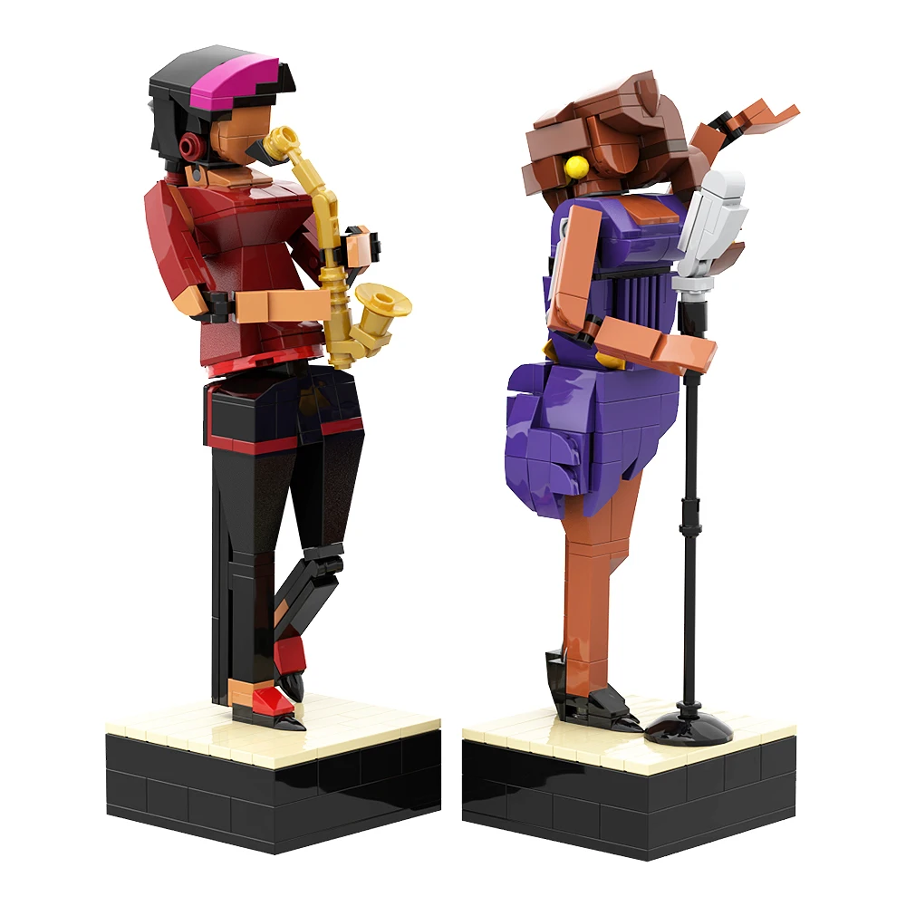 Gobricks Moc Ideas Musicista Jazz Set Building Blocks Action Figures Decorazione Assemblare Giocattoli Modello Regali Per Bambini Mattoni
