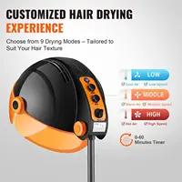 Ionic Hooded Hair Dryer with Variable Speed & Temperature Adjustment, 1875W, Sit Under Hair Dryer with Timer for Beauty Sa 2