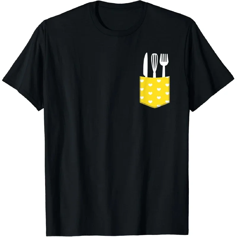 2024 Cooker Cook Cooking Food Gourmet Meal Pocket Chef T-Shirt Coppia Short Summer Tees Casual Cotton