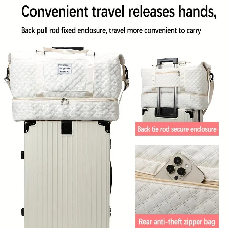 Large Capacity Travel Duffle Bag Sports Gym Yoga Tote Weekend Overnight Bag and Luggage Organiser