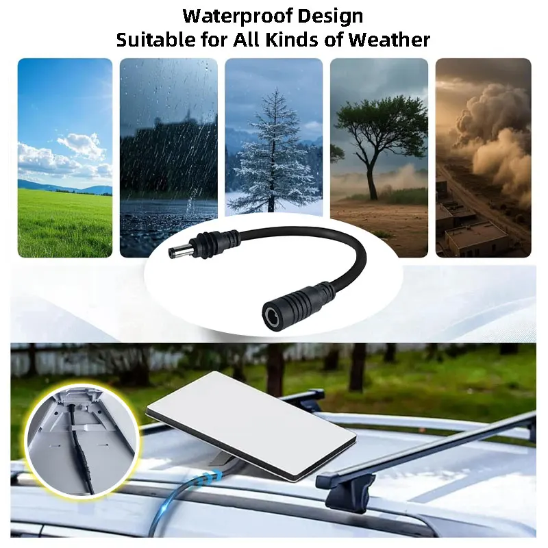 High Quality Outdoor Waterproof DC Male to DC Female Connector for Starlink Mini Extension Cable 16AWG Black