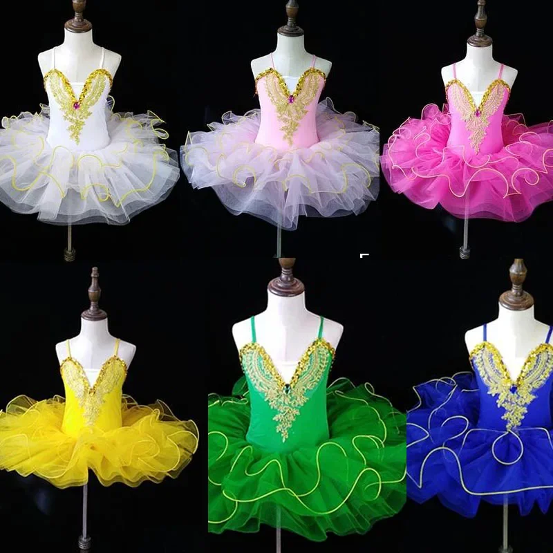 

Цветное профессиональное балетное платье-пачка, танцевальный костюм для девочек, детская балетная пачка для выступлений, детское платье для карнавала и джазовых танцев