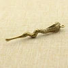 Retro Brass Ear Spoon Keychains Pendant Snake Ear Digging Tool Brass Key Ring Pendant Ear Pick Tool Reusable Ear Cleaner 4
