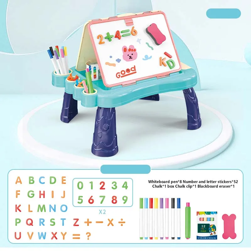 Jigsaw puzzle children's drawing toys, double-sided graffiti board drawing table, erasable board toys, parent-child interactive 2