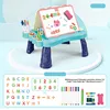 Jigsaw puzzle children's drawing toys, double-sided graffiti board drawing table, erasable board toys, parent-child interactive 2