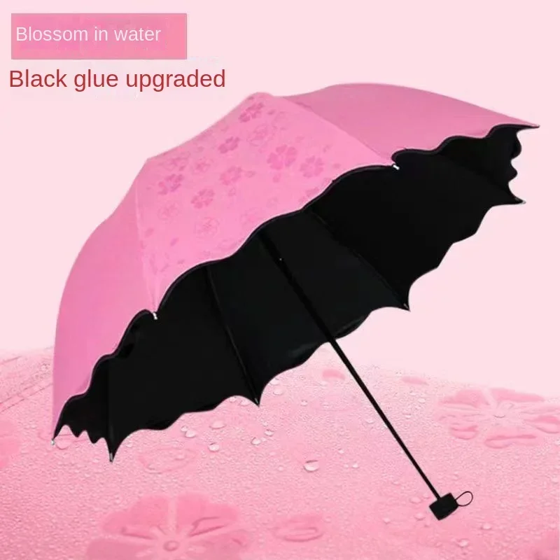 Description Picture 6 of itemPortable Umbrella Creative Water Flowering Umbrella Ruffled Sunny and Rain Umbrella Windproof UV-proof Manual Vinyl Umbrella