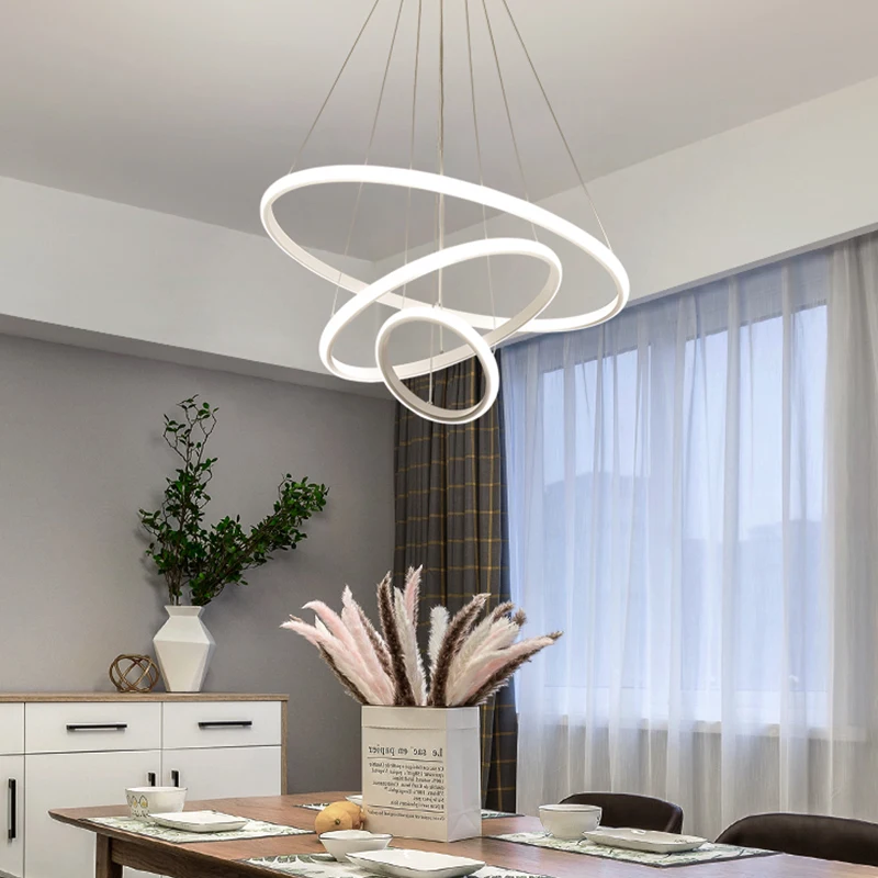 lustre led moderne lustre décoration cuisine luminaire suspensions lustre  pour salon salle à manger chambre Luminaires suspendus Chrome/Or/Noir  L107cm Alexa/APP/Télécommande - AliExpress