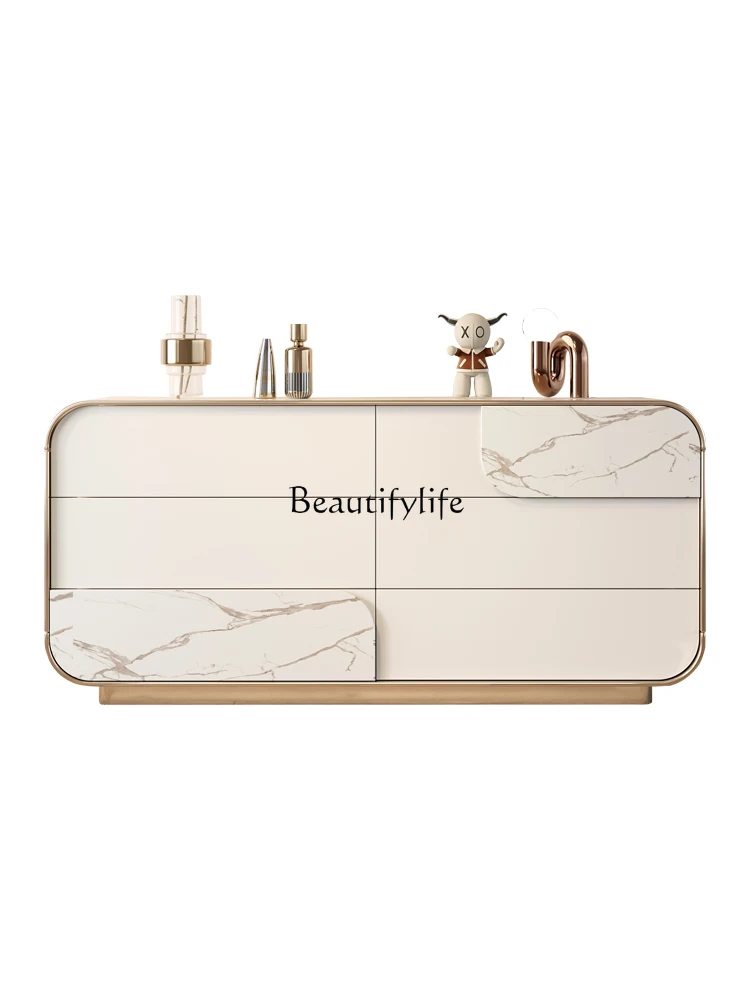 

Italian Light Luxury Three-Bucket Cabinet Bedroom Solid Wood Chest of Drawer Minimalist Modern Storage Organizer