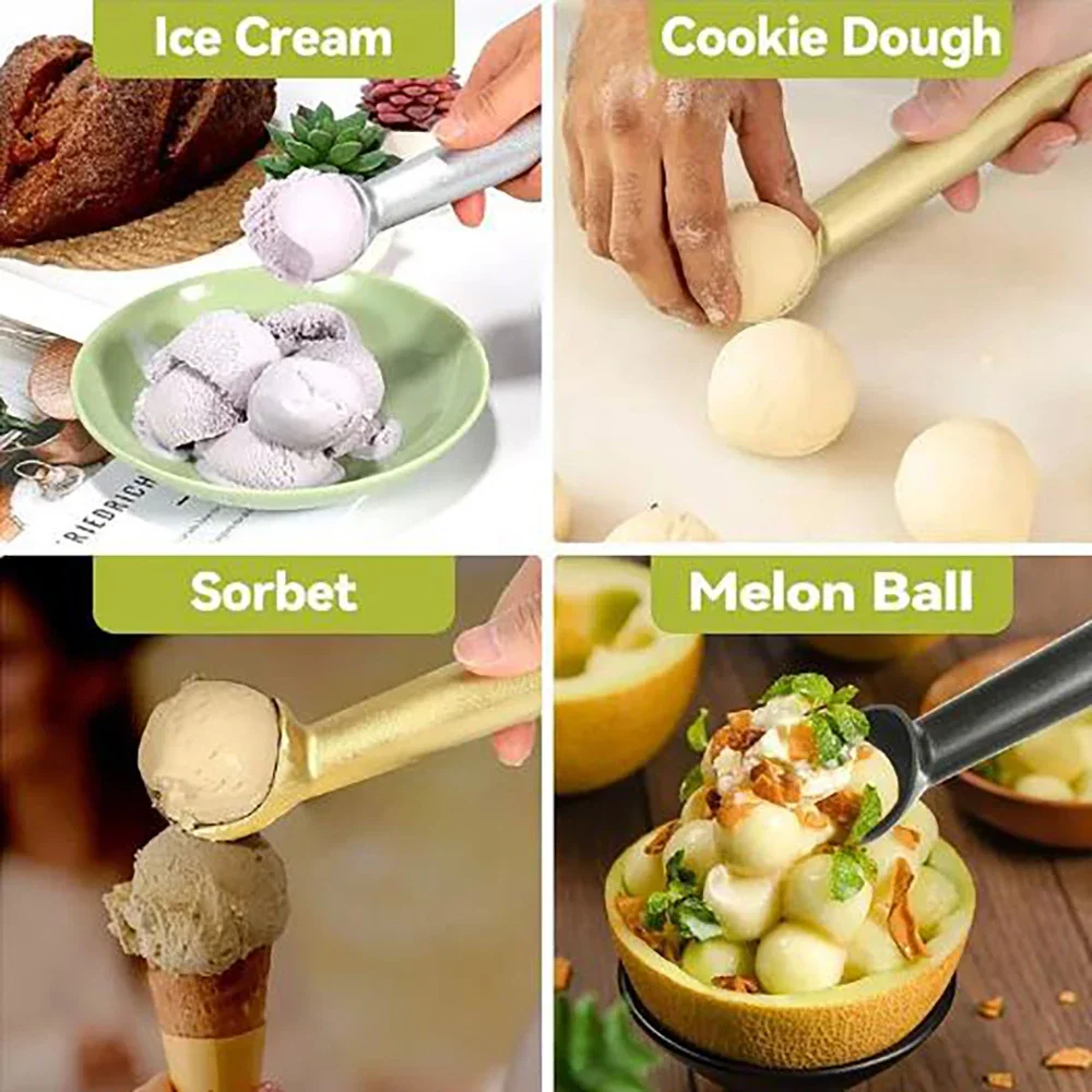 Stainless Steel Ice Cream Spoons Non-stick Long Handled Spade Ice Cream Digging Spoon Fruit Ball Making Tool Kitchen Bar Gadgets ice cream scoop,ice cream bowl spoon set