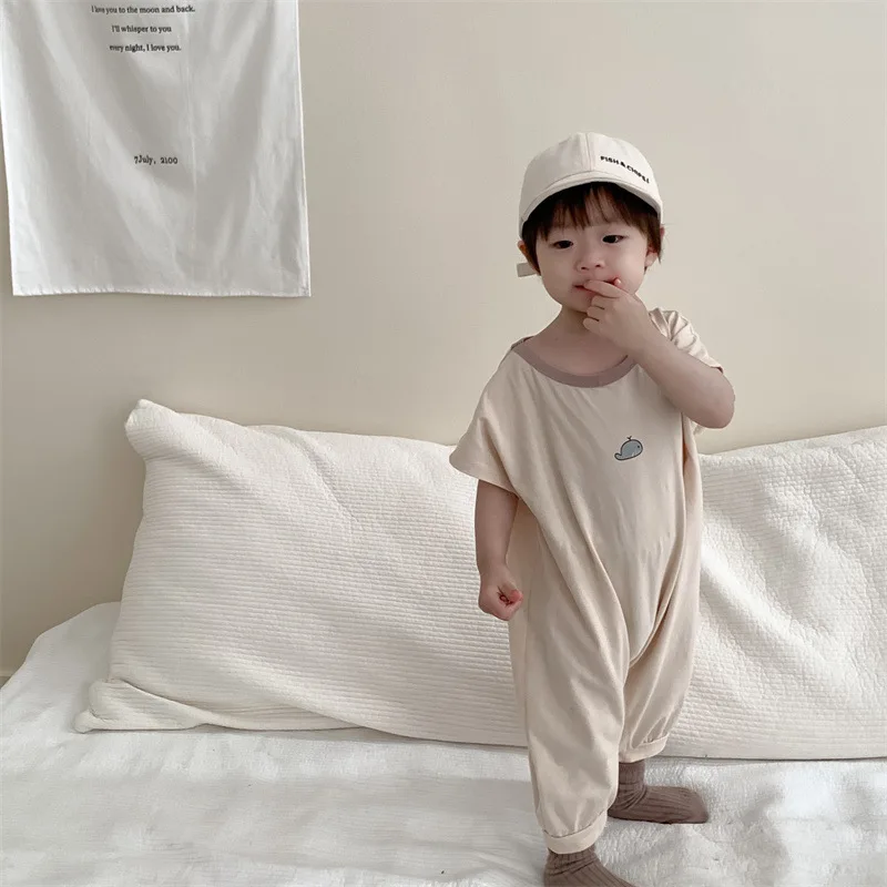 2024 Summer New Baby Boy Cotton Thin Romper Newborn Infant Cute Cartoon Jumpsuit Toddler Girl Breathable Casual Jumpsuit 0-24M