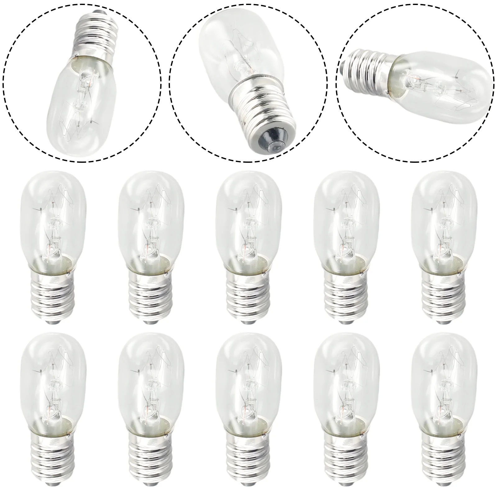 10pcs salt lamp bulbs 15w E14 screw in pygmy bulbs for refrigerator accessories parts