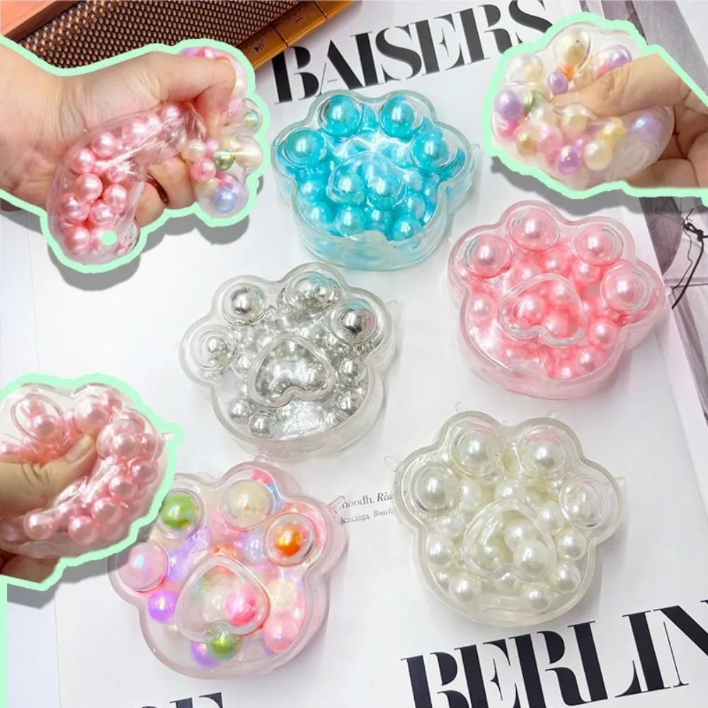 Kawaii Cat Paw Sticky Squeeze Toy Soft Realistic Jelly Glitter Cat's Claw Squishy Stress Relief Toys Kids Adults Unique Gifts 3
