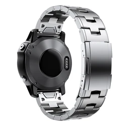 Premium Titanium Metal Watch Band Bracelet with Quick Fit 22mm/26mm Strap Adjustment - 22mm (Silver)