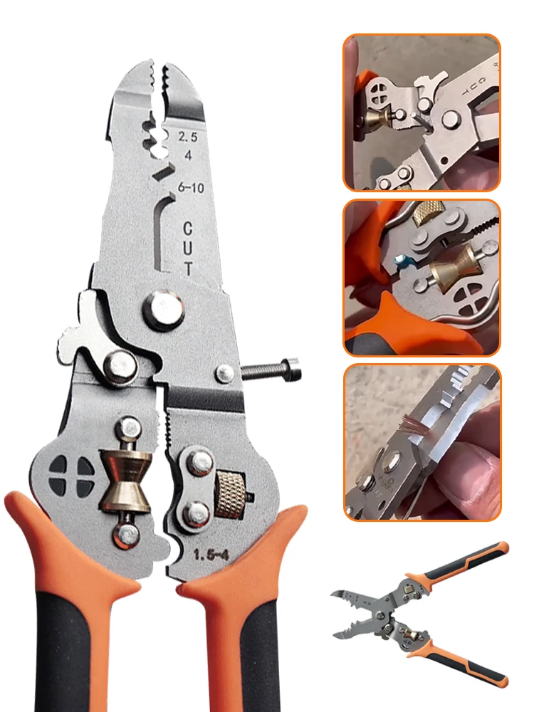 

10 in 1 Multifunct Wire Stripper Heavy Duty Universal Pliers Wire Stripper Cable Cutter Terminal Crimping Stripper Hand Tool