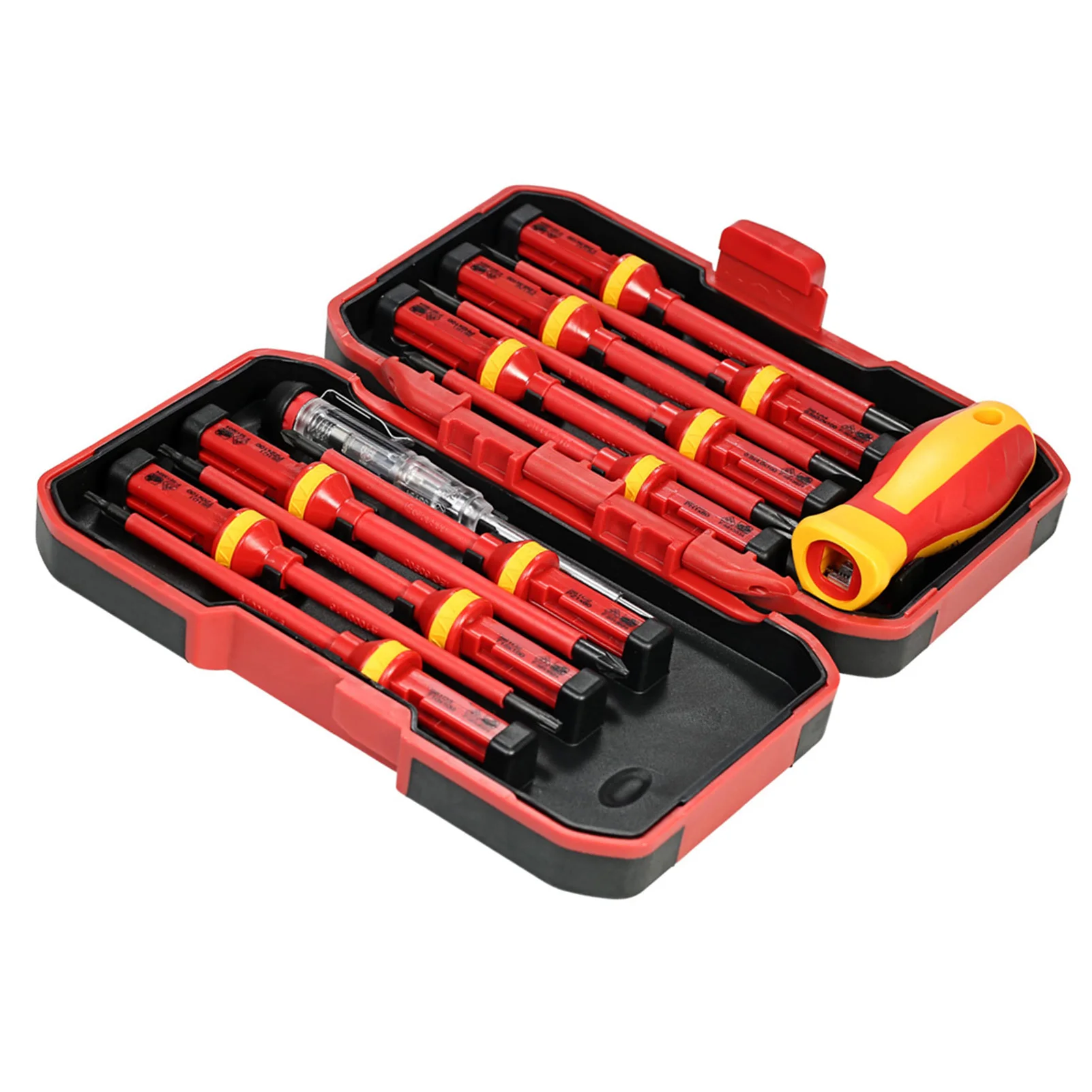 

13pcs Insulated Screwdriver Set Precision Screwdriver Magnetic Slotted Phillips Pozidriv Torx Bits For Electrician Hand Tool